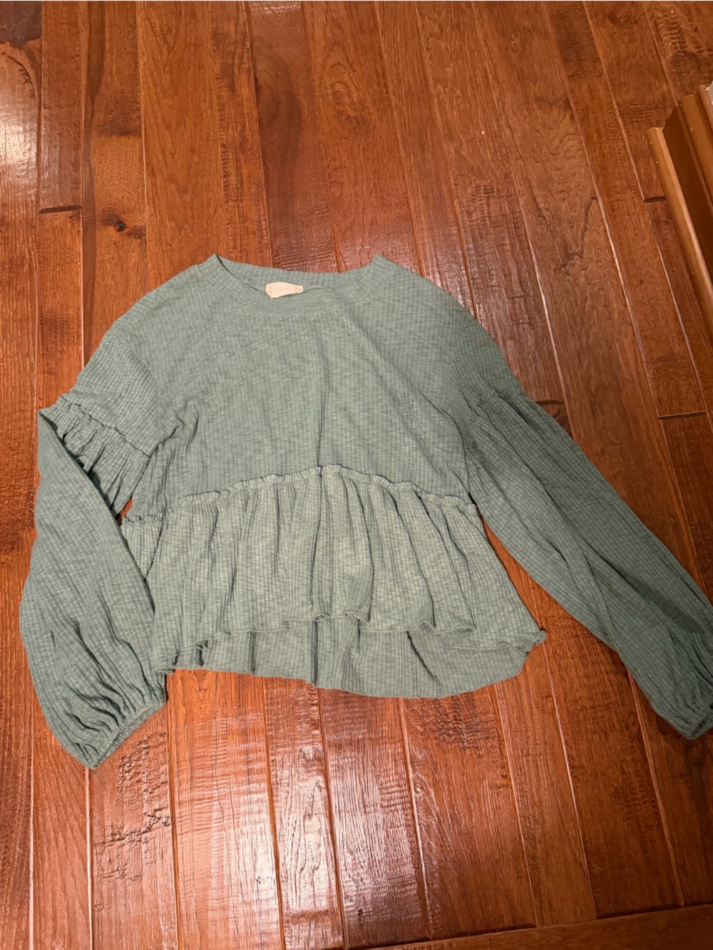 Altar’d State Smocked Sage Green Top